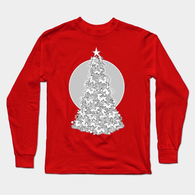 Christmas With The Hounds Long Sleeve T-Shirt by Elspeth Rose Design